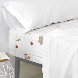Onderlaken HappyFriday Woods animals Multicolour 105 x 200 x 32 cm