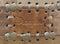 Poef Patchwork - 33x33 cm - leder - vintage cognac