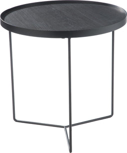 J-Line bijzettafel Rond - hout/metaal - donkerbruin - small