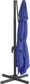 vidaXL - Zweefparasol - met - LED-verlichting - 400x300 - cm - azuurblauw