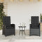 vidaXL - Tuinstoelen - 2 - st - verstelbaar - met - kussens - poly - rattan - zwart