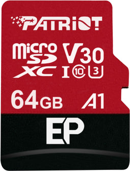 Patriot EP V30 A1 - microSDXC 64GB - 100 MB/s leessnelheid - 80 MB/s schrijfsnelheid
