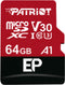 Patriot EP V30 A1 - microSDXC 64GB - 100 MB/s leessnelheid - 80 MB/s schrijfsnelheid