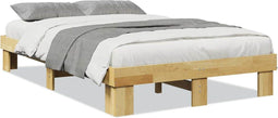 vidaXL - Bedframe - zonder - matras - 120x190 - cm - massief - hout - eiken