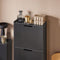 SoBuy FSR151-H-SCH - Schoenenkast - 3 Kleppen 6 Legplanken - Zwart 50x129x19 cm