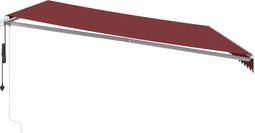 vidaXL - Luifel - automatisch - uittrekbaar - met - LED - 500x300 - cm - bordeauxrood