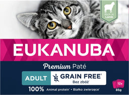 Eukanuba Lams Paté - Graanvrij Adult Kat - 100% dierlijk proteïne - Multi-Pack (12 stuks)
