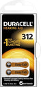 Duracell DA312 - Hoorapparaat-batterijen - EasyTap - Bruin (6 stuks)