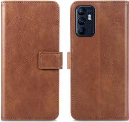 iMoshion Hoesje Geschikt voor Oppo Reno 6 5G Hoesje Met Pasjeshouder - iMoshion Luxe Bookcase - Bruin