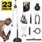 Zoluko Home Fitness Kabelsysteem - 23-delige set - Krachtstation Thuis - Triceps Touw Biceps Stang Handgrepen - 100kg Draagkracht - Zwart/Zilver