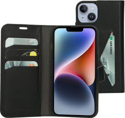 Mobiparts Classic Wallet Case - Flip cover - Ruimte voor pasjes - Zwart (iPhone 14)