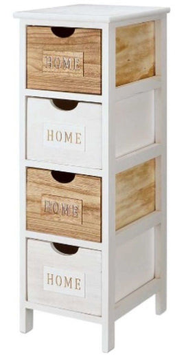 Ladenkast Gift Decor Home - 4 lades - Hout - Wit Bruin 26 x 81 x 31,6 cm
