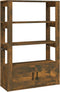 vidaXL - Dressoir - 80x30x119,5 - cm - bewerkt - hout - gerookt - eikenkleurig