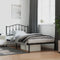 vidaXL - Bedframe - met - hoofdbord - metaal - zwart - 107x203 - cm