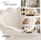 tectake® Stella - Bureaustoel - In hoogte verstelbaar - Fluwelen bekleding - Wit