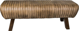 PTMD Gladis Bankje - 132 x 40 x 47 cm - Leer - Bruin