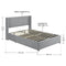 Juskys Savona Polsterbed met Opbergruimte - Lichtgrijs - 120 x 200 cm - Fluwelen Bedframe met