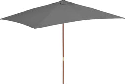 vidaXL - Parasol - met - houten - paal - 200x300 - cm - antraciet