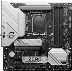 MSI B760M PROJECT ZERO - Micro-ATX Moederbord - Intel LGA 1700 - 4x DDR5 - 256 GB maximum geheugen