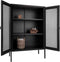 House-Nordic-Vitrinekast-Anna-met-gaasdeur-zwart