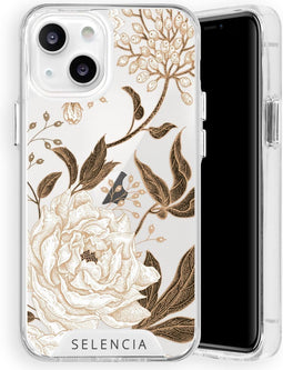 Selencia Hoesje Geschikt voor iPhone 13 Mini Hoesje - Selencia Zarya Fashion Extra Beschermende Backcover - goud