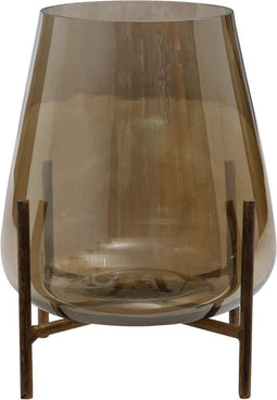 PTMD Savin Windlicht - 17 x 17 x 20 cm - Glas - Goud