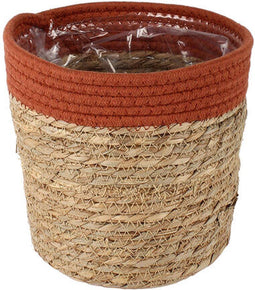 Goed & Groen - Mand Saga stro (terracotta) - ↨ 19cm - Potmaat 21.5 - Exclusieve Kwaliteit Bloempotten - Bloem Pot - Bloempotten - Sfeer - Interieur