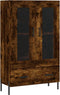 vidaXL - Hoge - kast - 69,5x31x115 - cm - bewerkt - hout - gerookt - eikenkleurig