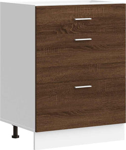 vidaXL - Keuken - onderkast - bewerkt - hout - bruin - eikenkleur