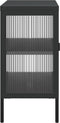 vidaXL - Dressoir - 105x35x70 - cm - glas - en - staal - zwart