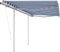 vidaXL - Luifel - automatisch - uittrekbaar - met - palen - 3,5x2,5 - m - blauw - en - wit