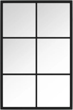 vidaXL - Wandspiegel - 60x40 - cm - metaal - zwart