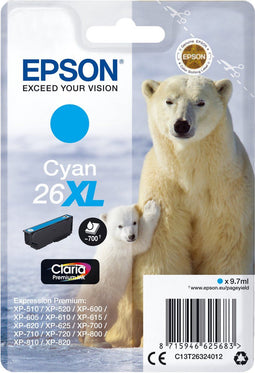 Epson 26XL - Inktcartridge - Origineel - Cyaan