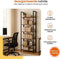 Goliving Boekenkast - 66 x 30 x 186 cm - 6 Lagen - Zwart Stalen Frame - Donkerbruin Hout - Eenvoudige Assemblage