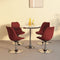 vidaXL - Eetkamerstoelen - draaibaar - 4 - st - stof - wijnrood