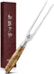 HEZHEN B30 - Vleesvork - Handvat van Plataanhout - Totale lengte 30 cm