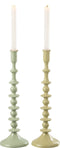 J-Line kandelaar - aluminium - groen - 2 stuks