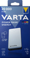 Varta Energy 20000 - Powerbank 20000 mAh - 3 apparaten gelijktijdig opladen - Wit/zwart