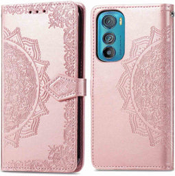 iMoshion Hoesje Geschikt voor Motorola Edge 30 Hoesje Met Pasjeshouder - iMoshion Mandala Bookcase - Rosé Goud