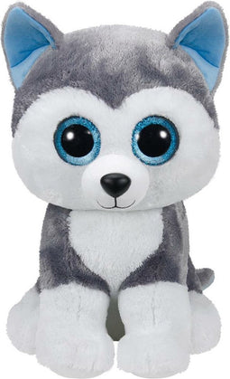 TY Husky hond Beanie - pluche knuffels - grijs/wit - 42 cm - knuffeldieren