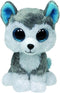 TY Husky hond Beanie - pluche knuffels - grijs/wit - 42 cm - knuffeldieren
