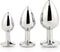 Dream Toys - Aluminium anaalplug set met siersteen 3 delig Gleaming Love - Zilver