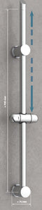 SCHÜTTE Signo Douche Glijstang - 70 cm (afstand verstelbaar) - Chroom