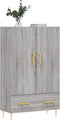 vidaXL - Hoge - kast - 69,5x31x115 - cm - bewerkt - hout - grijs - sonoma - eikenkleurig
