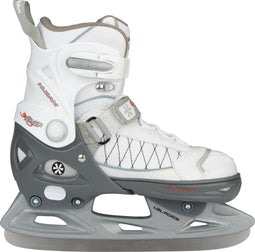 Nijdam Snow Skate - IJshockeyschaats - Verstelbaar - Semi-Softboot - Wit - Maat 29-32 (1 paar)