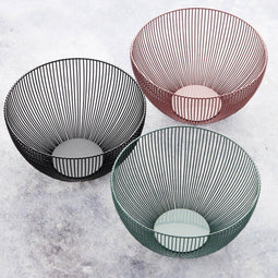 Point-Virgule - Wire - Fruitschaal - Fruitmand - Metaal - Saliegroen ø 25cm H 14cm