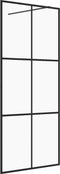 vidaXL - Inloopdouchewand - 140x195 - cm - halfmat - ESG-glas - zwart