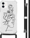 iMoshion iPhone 11 - Hoesje met Koord - Verstelbaar Koord Zwart / Woman Flower