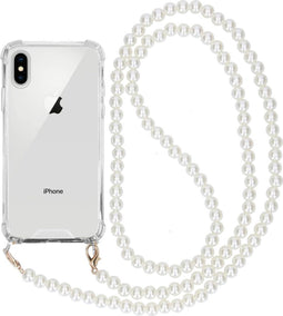 iMoshion Hoesje Geschikt voor iPhone Xs / X Hoesje Met Koord - iMoshion Backcover met koord - Parel - Transparant