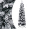 vidaXL - Kunstkerstboom - met - sneeuw - smal - 120 - cm - PVC - groen